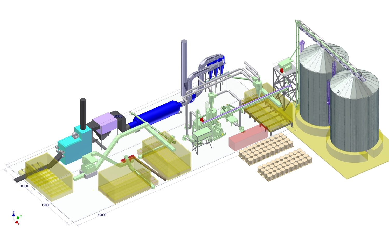 3D модель пеллетного завода